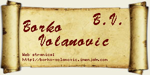 Borko Volanović vizit kartica